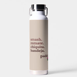 Padel Water Bottle-Personalize Word Vibe Taupe Trinkflasche