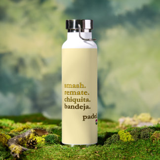 Padel Water Bottle-Personalize Word Vibe Yellow Trinkflasche