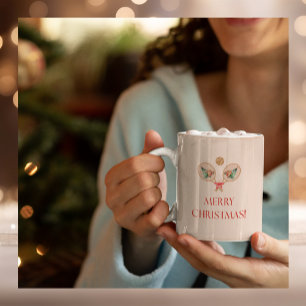 Padel-Weihnachtstasse - Ein Festliches Padel-Motiv Zweifarbige Tasse
