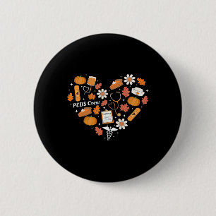 Pädiatrie-Teamkrankenschwester Herbst Herz Kinderp Button