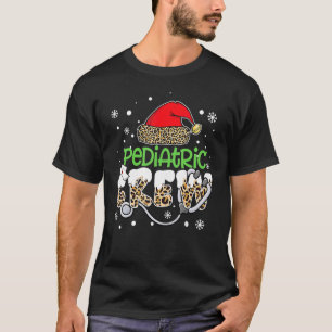 Pädiatrische Crew Leopard Weihnachtsmannmütze Stet T-Shirt