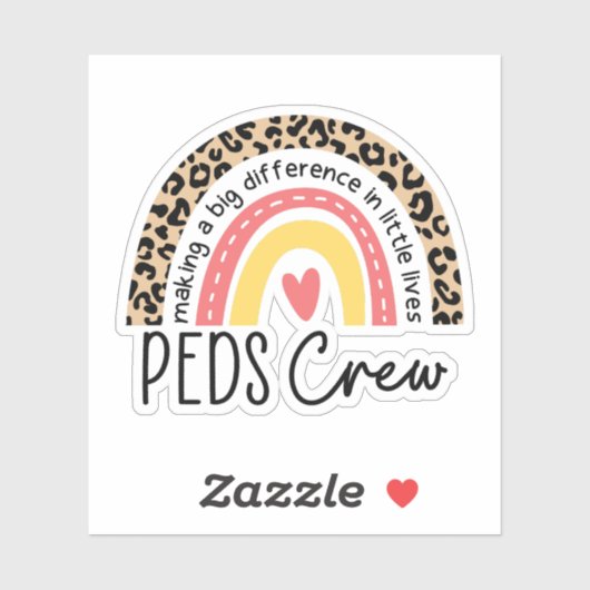 Pädiatrische Crew Peds Nurse Rainbow PICU Nure Gif Aufkleber (Blatt)