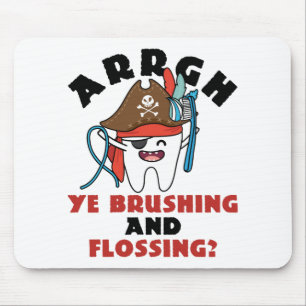Pädiatrische Dentist-Pirate-Theme Brush Flossen Mousepad