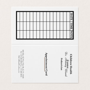 Pädiatrische Ernennungskarte Visitenkarten