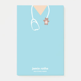 Pädiatrische Krankenschwester Blue Teddy Bear Scru Post-it Klebezettel