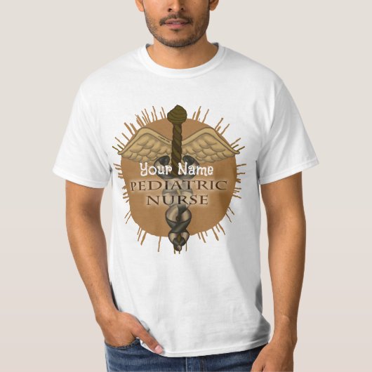 Pädiatrische Krankenschwester Caduceus T-Shirt (Vorderseite)