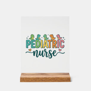 Pädiatrische Krankenschwester Dinosaurier Vintage  Acrylschild
