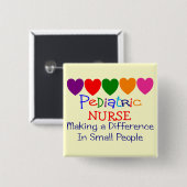 Pädiatrische Krankenschwester-Geschenke Button (Vorne & Hinten)