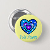 Pädiatrische Krankenschwester-künstlerische blaue Button (Vorne & Hinten)