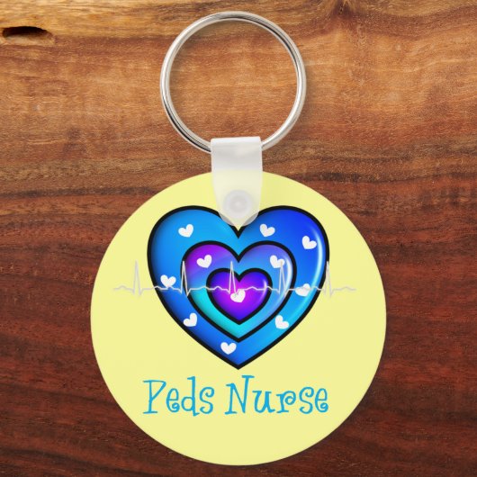 Pädiatrische Krankenschwester Künstlerisches blaue Schlüsselanhänger (Vorderseite)