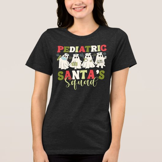 Pädiatrische Krankenschwester Santa's Squad Tri-Blend Shirt (Vorderseite)