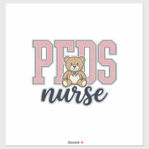 Pädiatrische Pflege Teddy Bär Vintage-Shirt-Design Aufkleber
