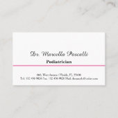 Pädiatrische Pink-Visitenkarte Visitenkarte (Vorderseite)