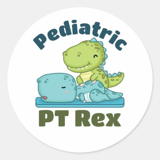 Pädiatrische PT Rex Physikalischer Therapeut Runder Aufkleber (Vorderseite)