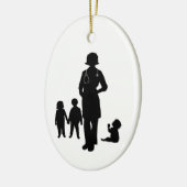 Pädiatrische Silhouette mit Kinderzauber Keramik Ornament (Links)