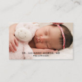 Pädiatrische Sleeping Baby Foto Business Card Visitenkarte (Vorderseite)