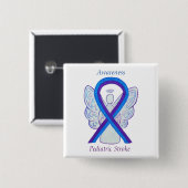 Pädiatrische Stroke Awareness Ribbon Angel Button (Vorne & Hinten)