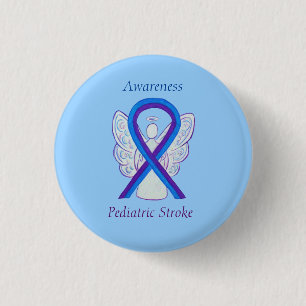 Pädiatrische Stroke Awareness Ribbon Angel Button
