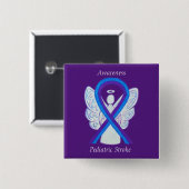 Pädiatrische Stroke Awareness Ribbon Angel Button (Vorne & Hinten)