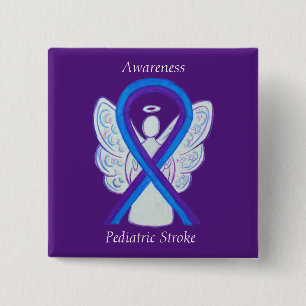 Pädiatrische Stroke Awareness Ribbon Angel Button