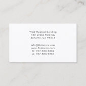 Pädiatrische Visitenkarte (Rückseite)