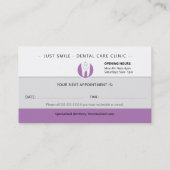 Pädiatrische Zahnärztin | Dentalpraktiker Visitenkarte (Rückseite)