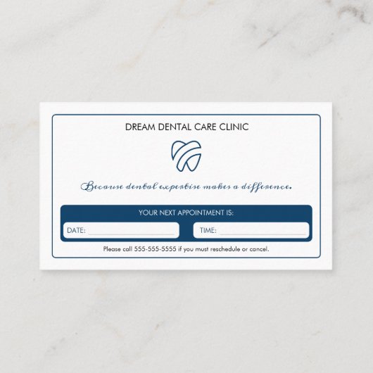 Pädiatrische Zahnärztin | Elegante Einstellungskar Terminkarte (Rückseite)