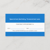 Pädiatrische Zahnärztin | Zahnarztpraxis Terminkarte (Rückseite)