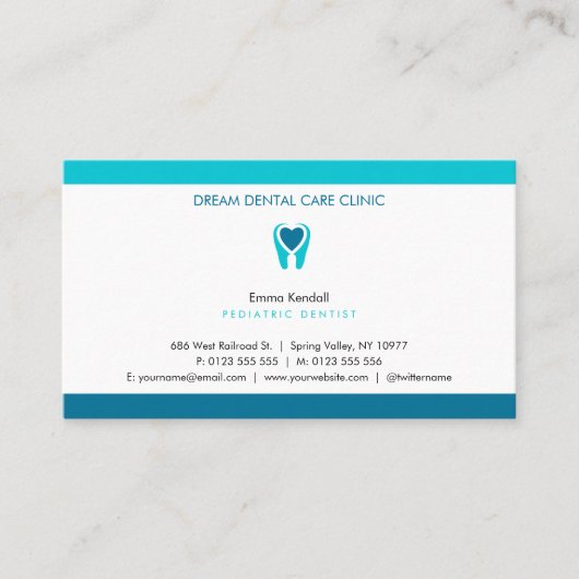 Pädiatrische Zahnärztin | Zahnarztpraxis Visitenkarte (Vorderseite)