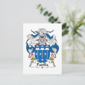 Padilla Familienwappen Postkarte (Stehend Vorderseite)