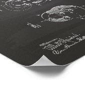 Padlock 1893 Chalkboard für Patentkunst Poster (Ecke)