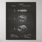 Padlock 1893 Chalkboard für Patentkunst Poster (Vorne)