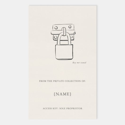 Padlock Ex Libris Bookplate -Library Label Rechteckiger Aufkleber