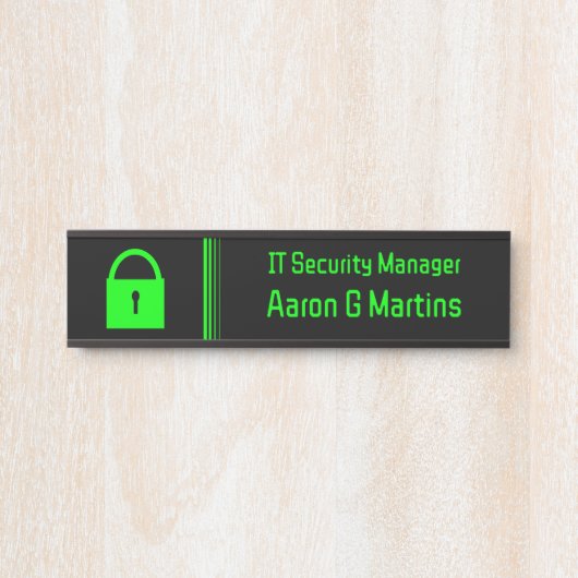 Padlock IT Security Tech Theme: Option für benutze Türschild (Vorderseite )