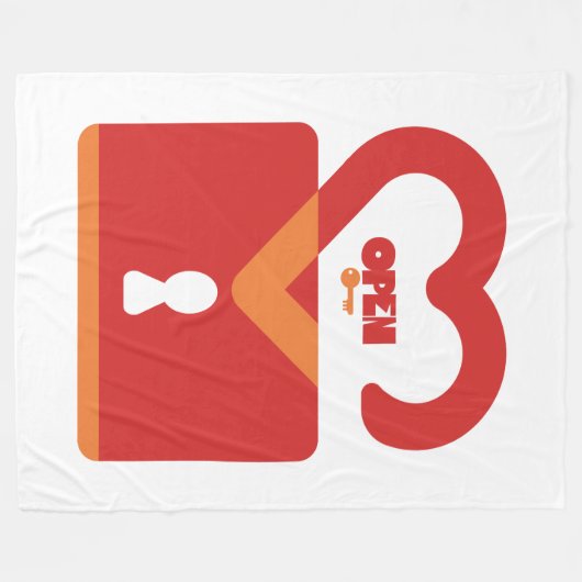 PADLOCK OPEN CLOSED HEART BY MASANSER PIXELAT FLEECEDECKE (Vorderseite (Horizontal))