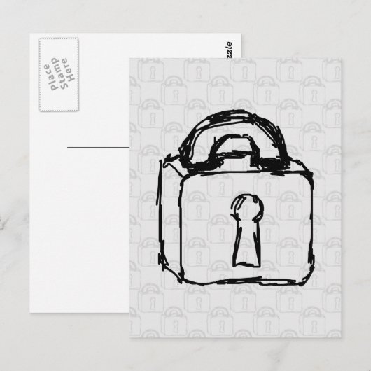 Padlock. Top Secret oder Security Icon. Postkarte (Vorne/Hinten)