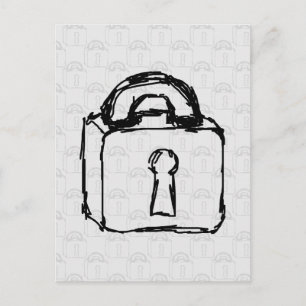 Padlock. Top Secret oder Security Icon. Postkarte