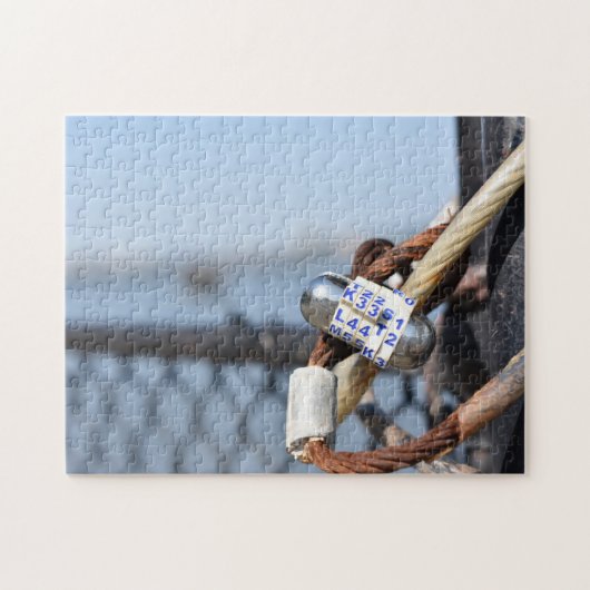 Padlocks Riverside Park Hudson River New York City Puzzle (Horizontal)