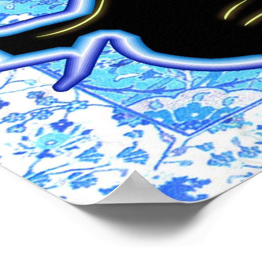 Padma Blue Arabesque Poster (Ecke)