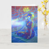 Padmasana 2011 digital als Grußkarte Karte (Gelbe Blume)