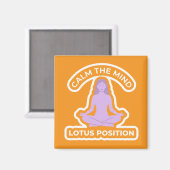 Padmasana Lotus Position • Calm the Mind Yoga Magnet (Vorderseite/Rückseite)