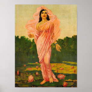 Padmini von Raja Ravi Varma Poster
