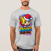 Padoru Chibi Santa Anime Paint Splatter T-Shirt (Vorderseite)