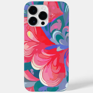Padrão de corações em movimento, vermelho e azul. Case-Mate iPhone 14 pro max hülle