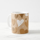 Padrão de corações em tons de marrom. kaffeetasse (Vorderseite Links)