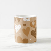 Padrão de corações em tons de marrom. kaffeetasse (Mittel)