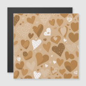Padrão de corações em tons de marrom. magnetkarte (Vorne/Hinten)