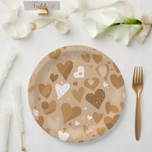  Padrão de corações. Pappteller (Hochzeit)