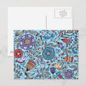 Padrão de flores e passaros postkarte (Vorne/Hinten)