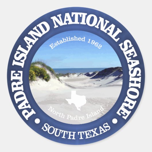 Padre Island National Seashore Runder Aufkleber (Vorderseite)